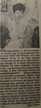 Ein Zeitungsartikel aus der Zeit der Eröffnung